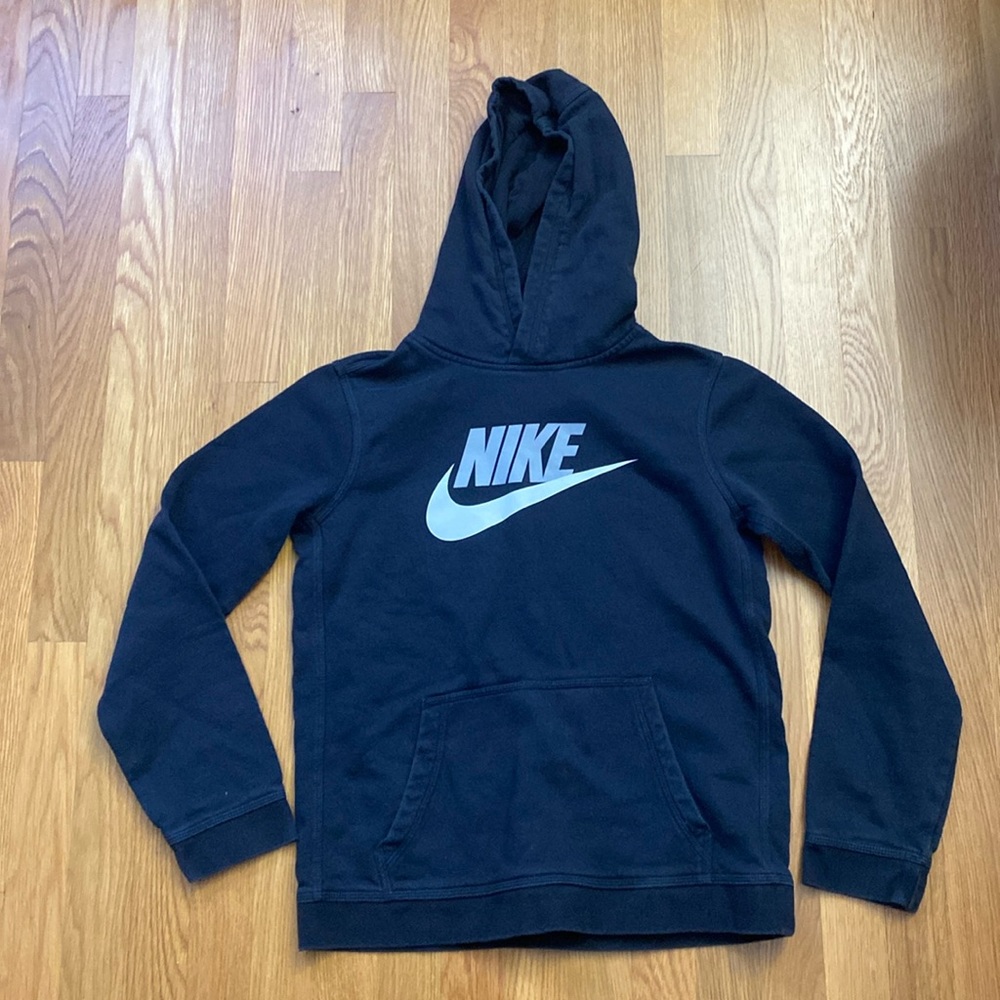 Youth XL Nike hoodie - black with gray & white logo